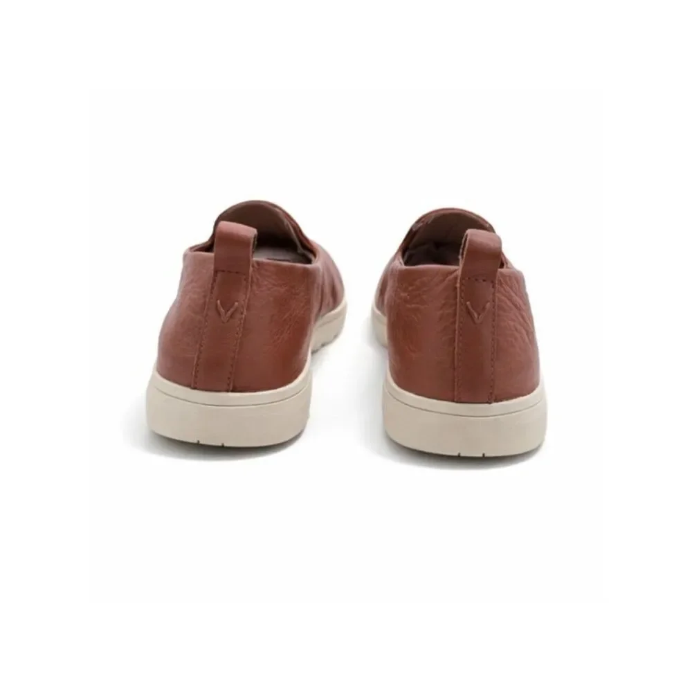 Vionic Uptown Willa Supportive Sneaker Tan Leather Slip On Women 7.5 Wide Loafer